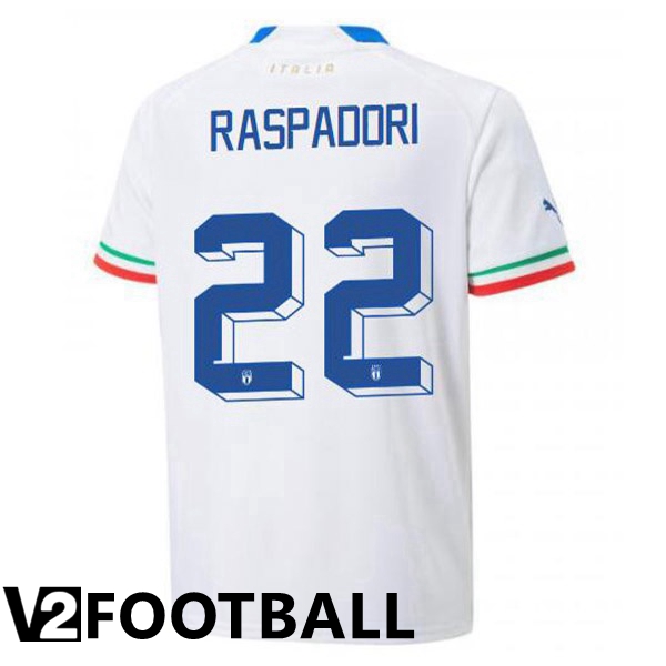 Italy (Raspadori 22) Away Shirts White 2023/2023