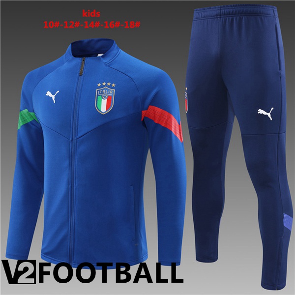 Italy Kids Training Jacket Suit Blue 2022/2023