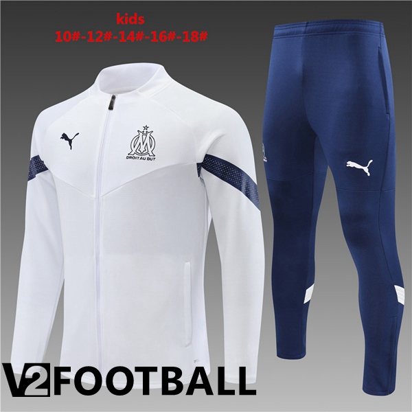 Olympique MarseilleKids Training Jacket Suit White 2022/2023