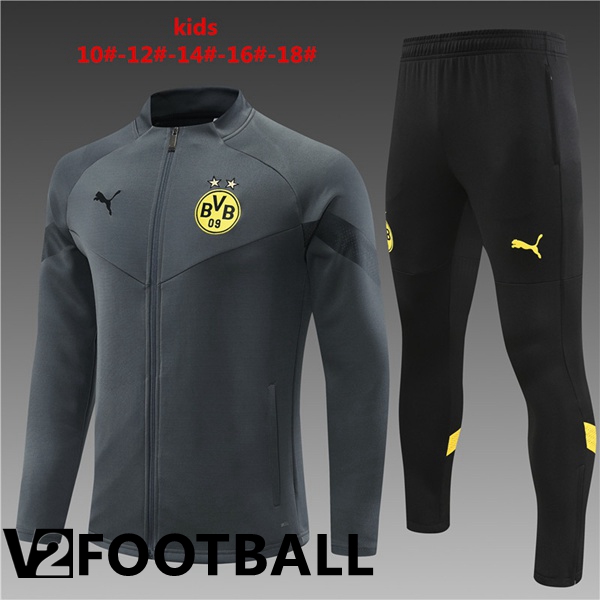 Borussia Dortmund Kids Training Jacket Suit Grey 2022/2023