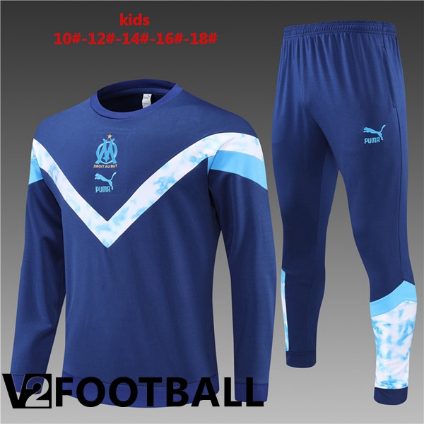 Olympique MarseilleKids Training Tracksuit Royal Blue 2022/2023