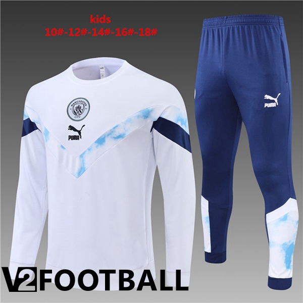 Manchester City Kids Training Tracksuit White 2022/2023