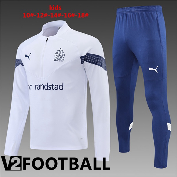 Olympique MarseilleKids Training Jacket Suit White 2022/2023