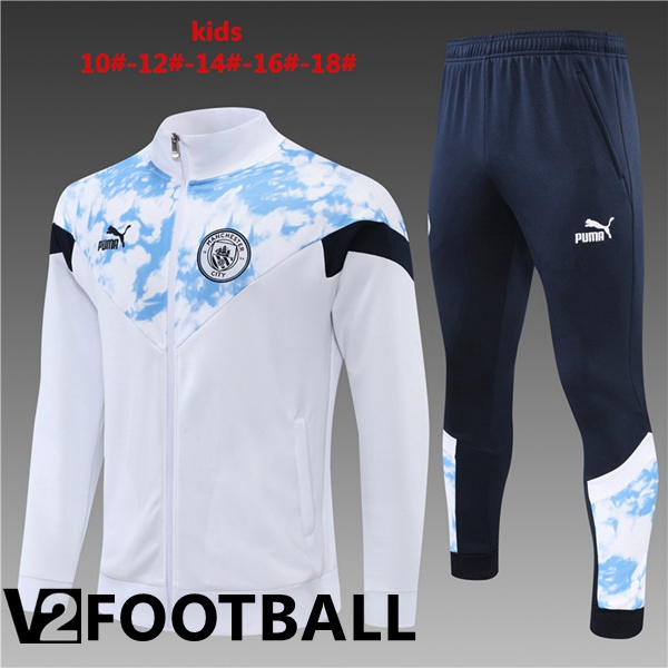 Manchester City Kids Training Jacket Suit White 2022/2023