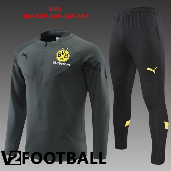 Borussia Dortmund Kids Training Jacket Suit Grey 2022/2023