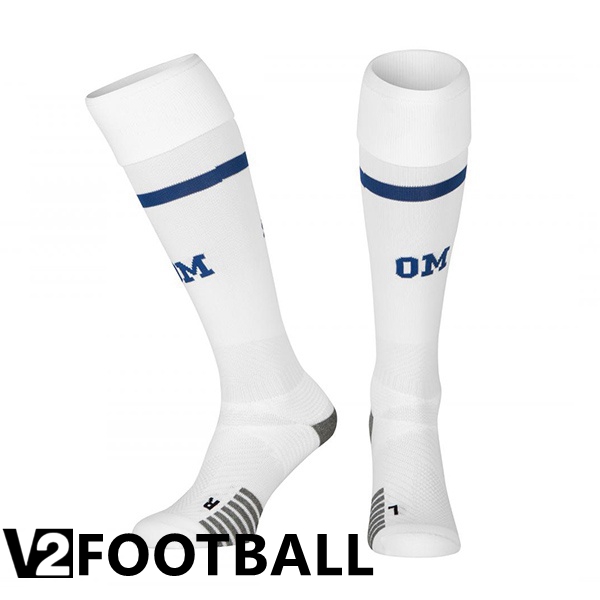 Olympique MarseilleSoccer Socks Home White 2022/2023