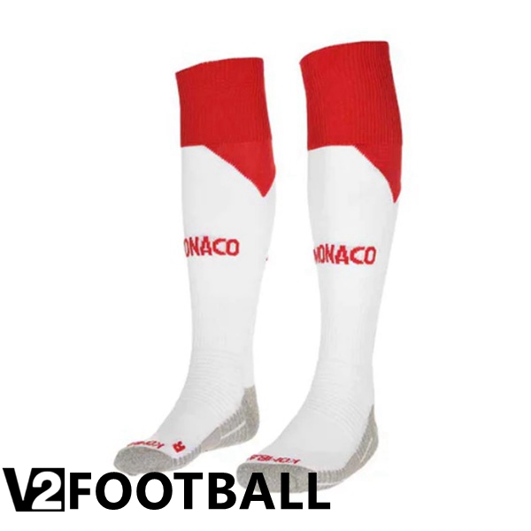 AS Monaco Soccer Socks Home Red White 2022/2023
