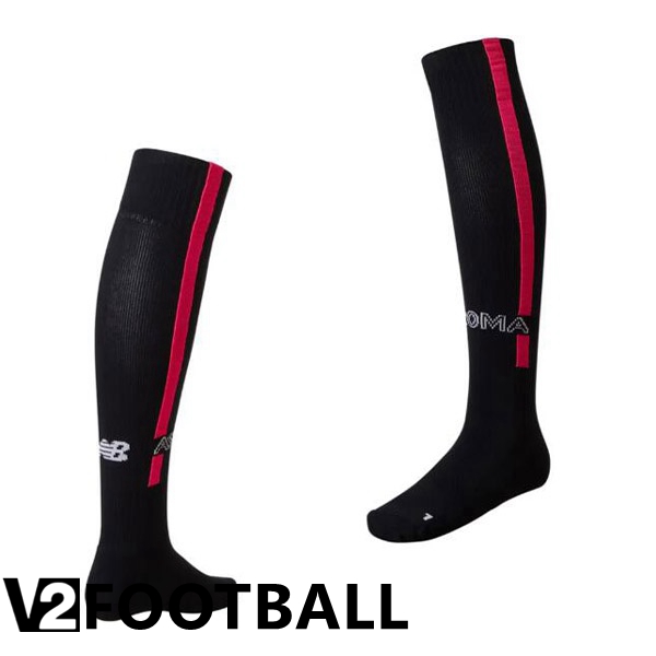 AS Roma Soccer Socks Third Black 2022/2023