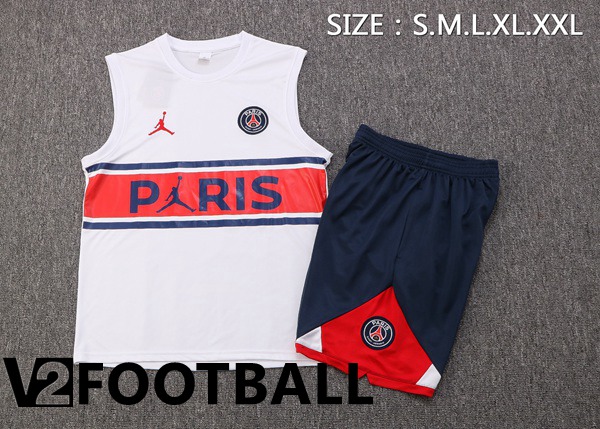 Paris Saint Germain Football Vest + Shorts White 2022/2023