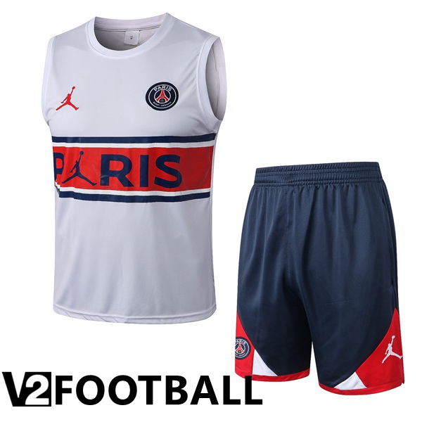 Paris Saint Germain Football Vest + Shorts White 2022/2023