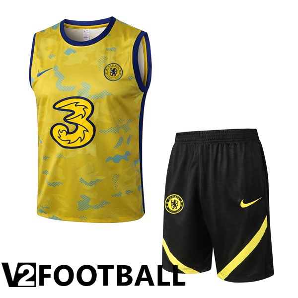 FC Chelsea Football Vest + Shorts Yellow 2022/2023