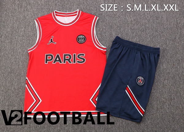 Paris Saint Germain Football Vest + Shorts Red 2022/2023