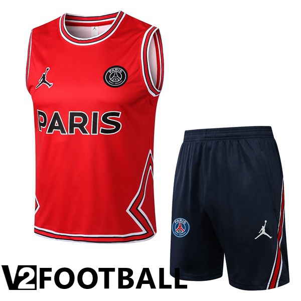 Paris Saint Germain Football Vest + Shorts Red 2022/2023