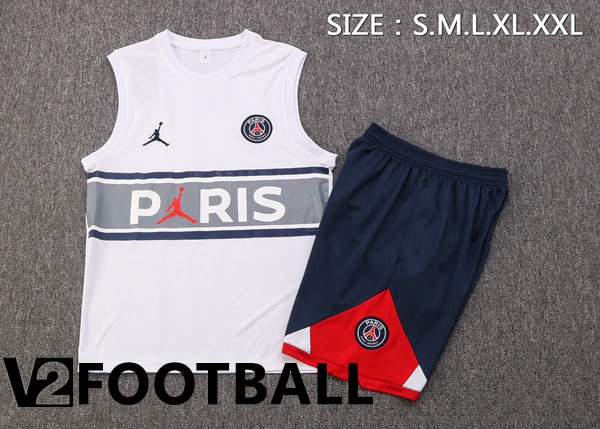 Paris Saint Germain Football Vest + Shorts White 2022/2023