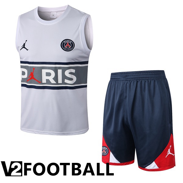 Paris Saint Germain Football Vest + Shorts White 2022/2023