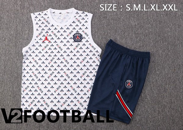 Paris Saint Germain Football Vest + Shorts White 2022/2023