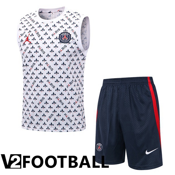 Paris Saint Germain Football Vest + Shorts White 2022/2023