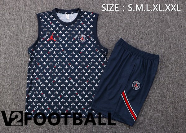 Paris Saint Germain Football Vest + Shorts Royal Blue 2022/2023