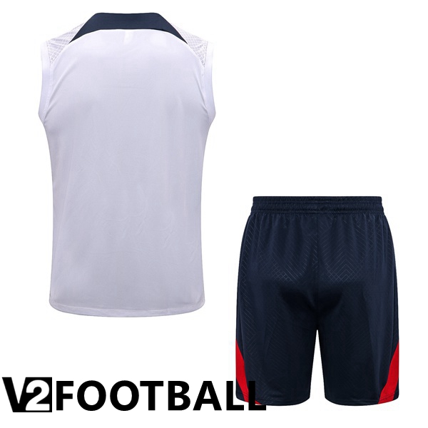 Paris Saint Germain Football Vest + Shorts White 2022/2023