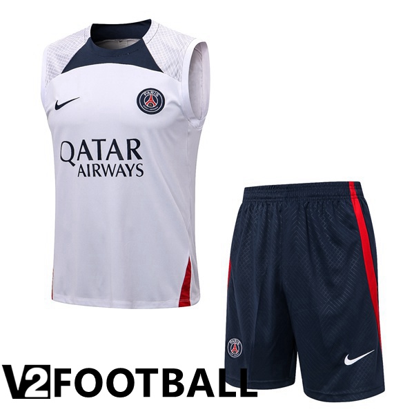 Paris Saint Germain Football Vest + Shorts White 2022/2023