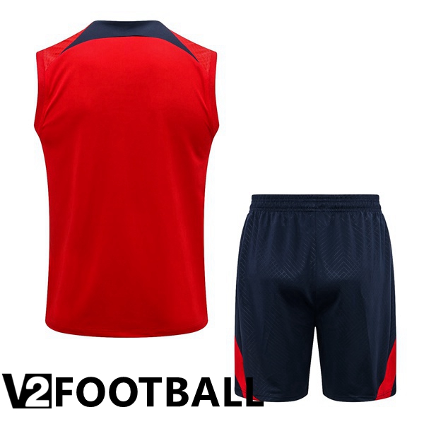 Paris Saint Germain Football Vest + Shorts Red 2022/2023