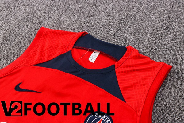 Paris Saint Germain Football Vest + Shorts Red 2022/2023