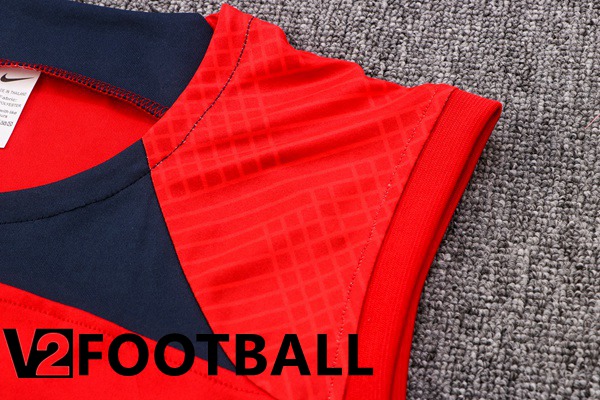 Paris Saint Germain Football Vest + Shorts Red 2022/2023