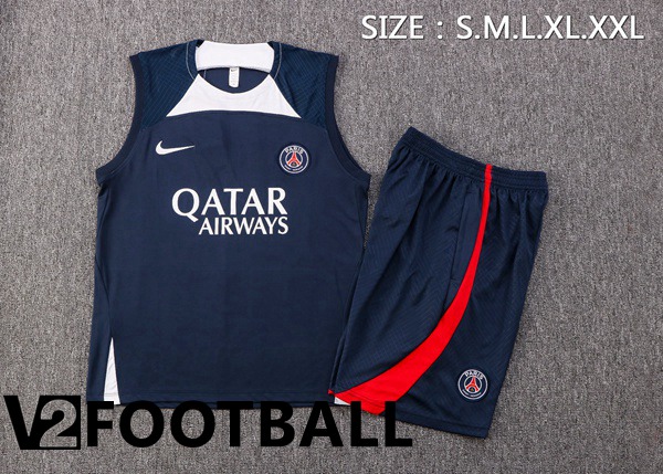 Paris Saint Germain Football Vest + Shorts Royal Blue 2022/2023