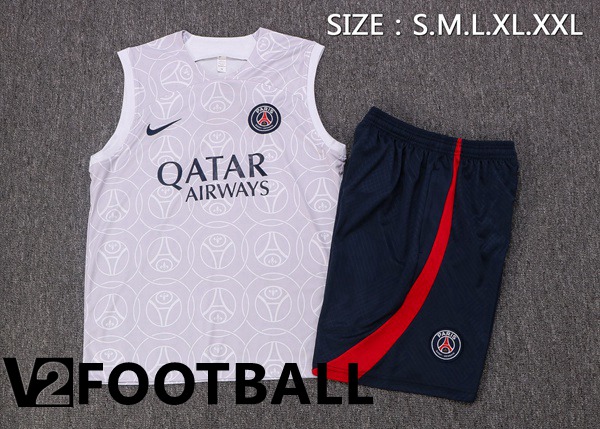 Paris Saint Germain Football Vest + Shorts White 2022/2023