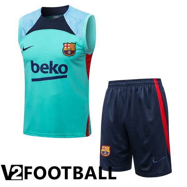 FC Barcelona Football Vest + Shorts Green 2022/2023