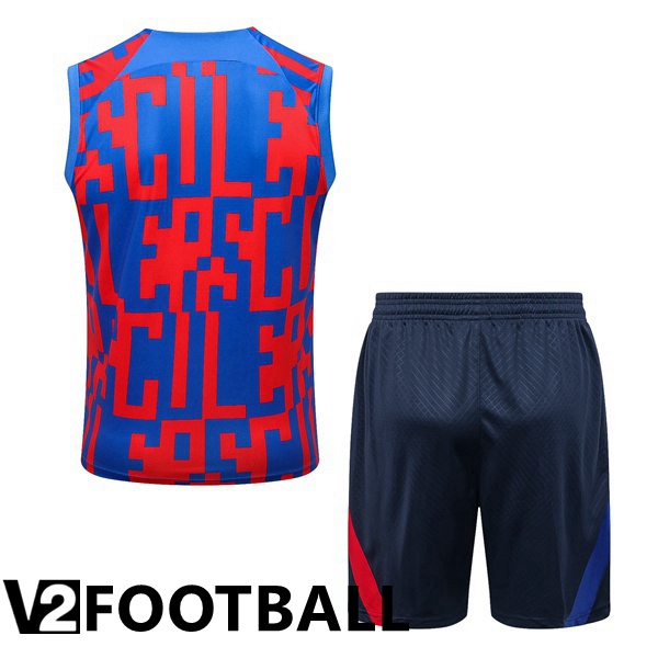 FC Barcelona Football Vest + Shorts Blue Red 2022/2023