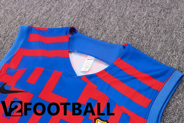 FC Barcelona Football Vest + Shorts Blue Red 2022/2023