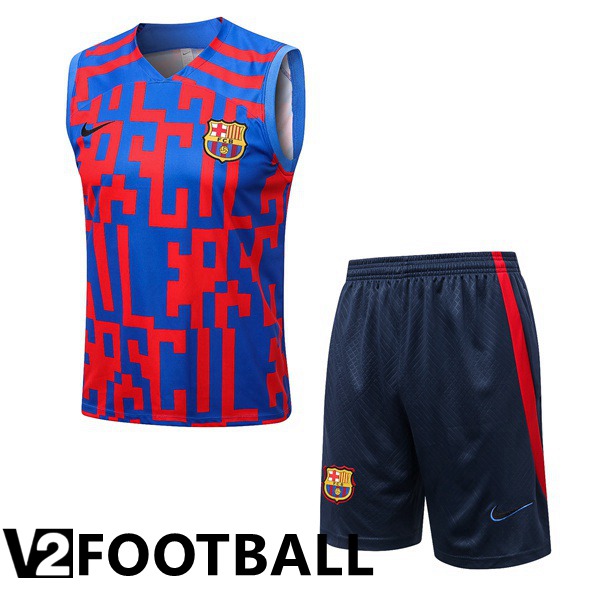 FC Barcelona Football Vest + Shorts Blue Red 2022/2023