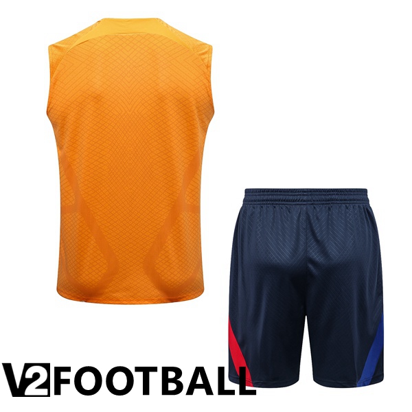 FC Barcelona Football Vest + Shorts Orange 2022/2023