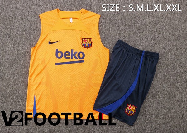 FC Barcelona Football Vest + Shorts Orange 2022/2023
