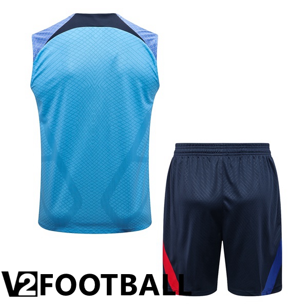 FC Barcelona Football Vest + Shorts Blue 2022/2023