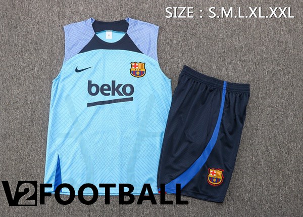 FC Barcelona Football Vest + Shorts Blue 2022/2023