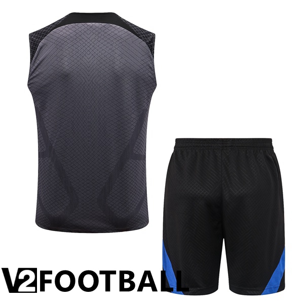 FC Barcelona Football Vest + Shorts Grey 2022/2023