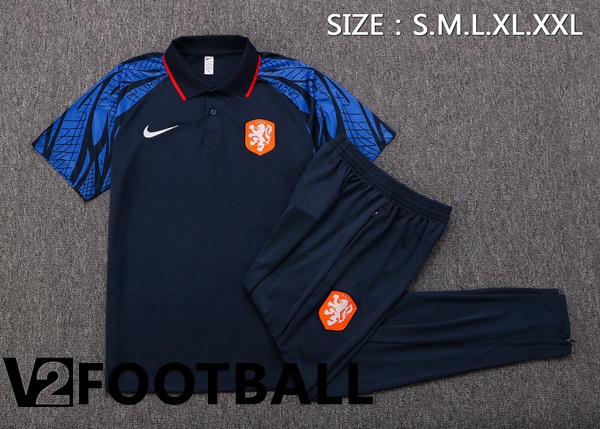 Netherlands Polo Shirts + Pants Royal Blue 2022/2023