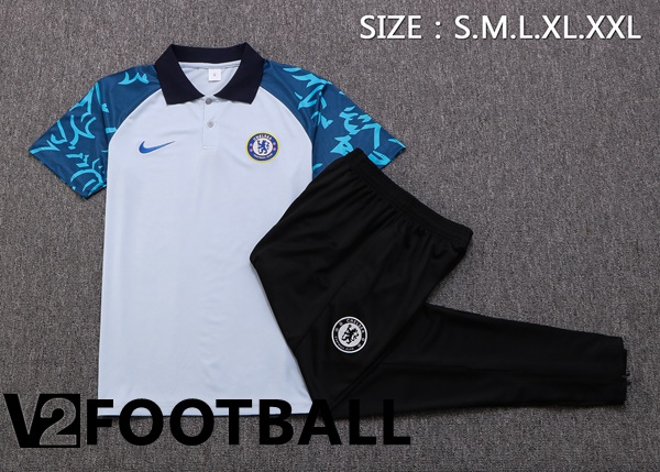 FC Chelsea Polo Shirts + Pants Grey 2022/2023