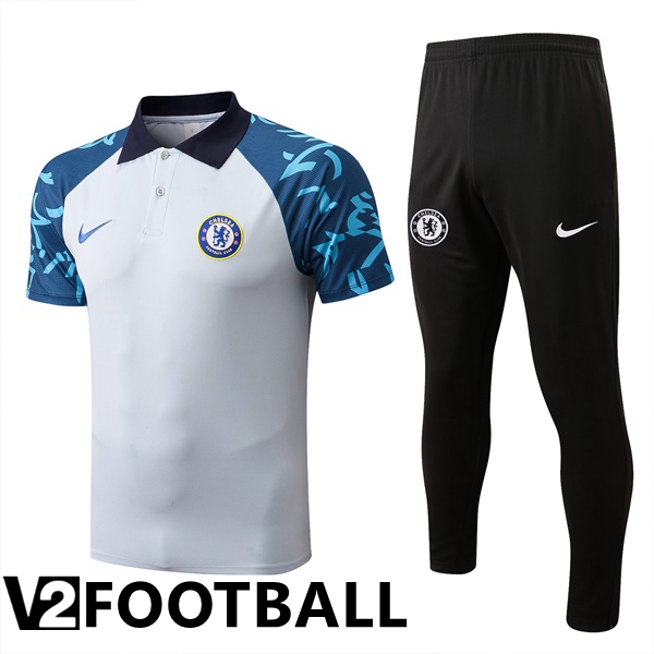 FC Chelsea Polo Shirts + Pants Grey 2022/2023