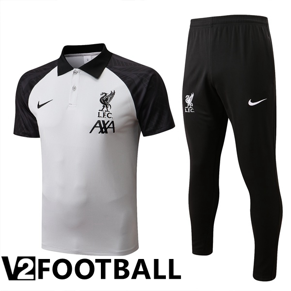 FC Liverpool Polo Shirts + Pants Grey Black 2022/2023