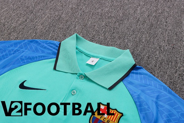 FC Barcelona Polo Shirts + Pants Green Blue 2022/2023