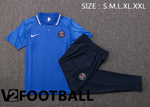 Paris Saint Germain Polo Shirts + Pants Blue 2022/2023