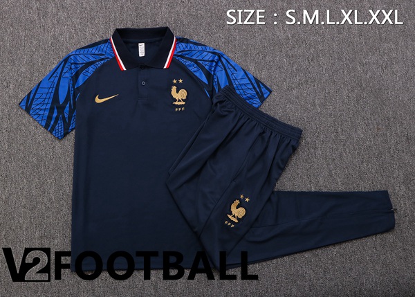 France Polo Shirts + Pants Royal Blue 2022/2023