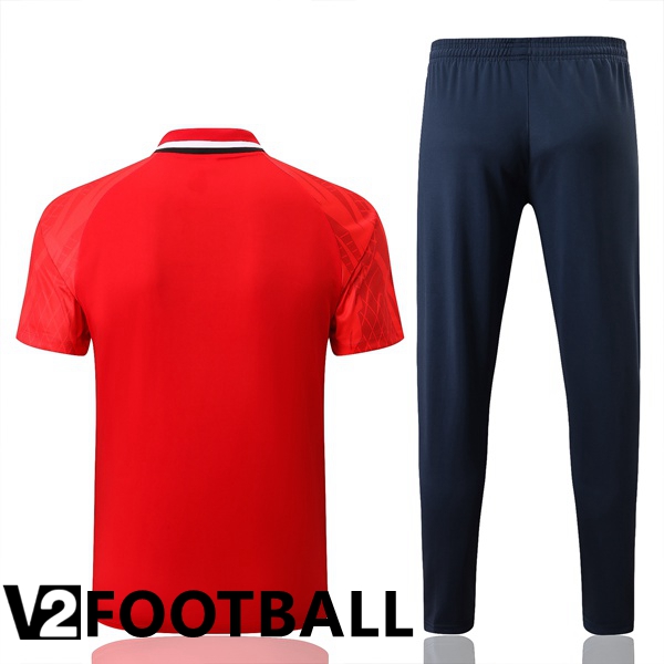 Paris Saint Germain Polo Shirts + Pants Red 2022/2023