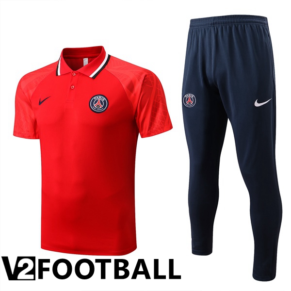 Paris Saint Germain Polo Shirts + Pants Red 2022/2023