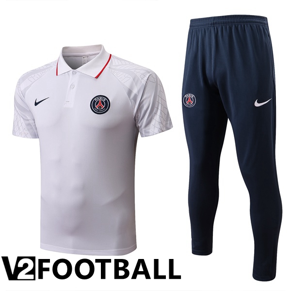 Paris Saint Germain Polo Shirts + Pants White 2022/2023