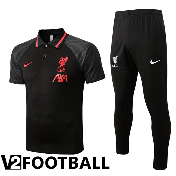 FC Liverpool Polo Shirts + Pants Black 2022/2023