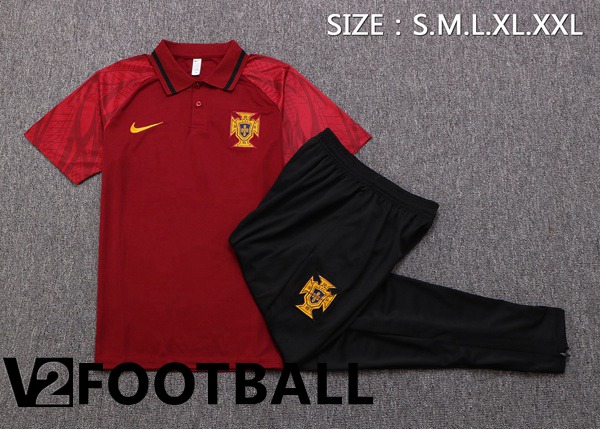 Portugal Polo Shirts + Pants Red 2022/2023